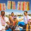 Guirnalda de Fiesta Hawaiana Transfronteriza Nueva Combinación Multicolor Fiesta de Vacaciones Cumpleaños Ropa Guirnalda de Tela