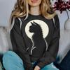 Sudadera Nueva Transfronteriza de Amazon Sudadera Estampada de Cuello Redondo Pulóver Top para Mujer Manga Larga Una Pieza D-Made