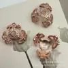 Cuentas de Sirena Coloridas con Flor de Tres Pétalos Incrustada de Diamantes Base de Flor de Aleación Base de Flor de Mariposa Accesorios para Ensartar Cuentas Espaciadoras para Pulseras y Collares DIY