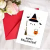 1 Conjunto de Nova Coleção de Cartões de Saudação de Halloween Transfronteiriços, Cartões de Saudação Fofos de Abóbora e Fantasma em Desenho Animado com Conjunto de Envelopes