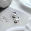 Polvo para Pan al Vapor Shijia Aretes de Perlas Blanco Leche Claro Aguja de Plata Esterlina S925 Nicho de Gama Alta Combinables Nuevos Aretes