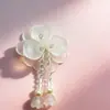Nuevo pasador de pelo con flor de borla de cuentas de cristal lindo estilo coreano con decoración de sombrero de pétalos de gasa, accesorio para la ropa