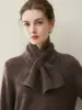 Cachecol Tricotado Feminino Outono Inverno Novo Estilo Cor Sólida Lã Curto Quente Protetor de Pescoço Cachecol Moda Versátil Combinação com Suéter