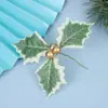 Accesorios de Navidad DIY Bayas Doradas de Navidad Bayas Rojas Hojas Decoraciones para Árbol de Navidad Corona de Navidad Ramitas de Ratán Inserciones Materiales