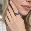 Anillo de Acero Inoxidable Tatuaje de Pez Marino Colorido Psicodélico Anillo Pintado con Ilustración Folclórica Exótica Joyería de Mano con Arte de la Cultura Asiática