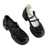 Zapatos Mary Jane de plataforma de cuero negro para mujer, nueva colección otoño 2026, estilo británico moderno, diseño retro, con tacón grueso para mayor altura