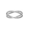 Anillo X de titanio y acero, diseño de nicho de personalidad de moda, lujo ligero, alta sensación, estilo coreano, cruz CNC, micro diamante, dislocación