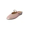 Sapatos Femininos de Couro Integral Interno e Externo com 3cm de Altura Interna, Estilo Ballet Novo para Primavera e Verão, Bico Redondo, Sola Externa Lisa Baotou