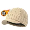 Gorro de Invierno para Hombre Gorro de Lana Cálido Engrosado Conejo Forrado con Vellón Protección para las Orejas Ciclismo Cortavientos y a Prueba de Frío Capucha Gorro de Punto