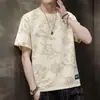 Marca de Moda Trendy Estilo Americano Transfronteriza Manga Corta Moda Masculina Verano Delgado Seda de Hielo Secado Rápido Top Graffiti Camiseta Trendy de Manga Corta