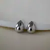 Pendientes de Plata de Ley S925 con Forma de Frijol Dorado Pequeño, Redondo y Brillante, para Mujer, Estilo Ins de Moda