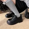 630-1~Zapatos Pequeños de Cuero Estilo Británico para Mujer 2026 Nuevos Primavera y Otoño Retro Tacón Medio Suela Gruesa Con Cordones Suela Gruesa Zapatos de Mujer