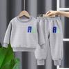 Ropa Infantil para Niños y Niñas, Ropa de Otoño, Trajes Infantiles, Nuevo Conjunto de Dos Piezas con Sudadera de Manga Larga Estilo Bebé Primavera y Otoño 2024