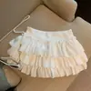 Falda de Pastel Esponjosa de Múltiples Capas Estilo Ballet Dulce para Mujer, Nuevo Estilo de Verano, Falda Corta de Línea A con Cintura Elástica para Figuras Pequeñas