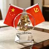 Ornamentos de Cristal Bandeira Vermelha Cinco Estrelas Ano do Cavalo Decoração Criativa de Mesa de Escritório de Alto Padrão Cavalo Chega Sucesso Traz Riqueza Afasta o Mal