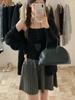 Jaqueta Suéter Colete Cor Sólida Estilo Coreano Suave para Mulheres Outono e Inverno Novo Versátil Conjunto de Duas Peças Cardigan de Tricô para Mulheres 1128
