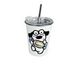 Taza de Café Nueva, Taza de Acero Inoxidable, Vaso de Agua de Aspecto Elegante con Tapa, Vaso Sencillo de Nicho con Popote, Taza Portátil Engrosada para Bebidas Frías