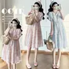 Vestido de Maternidade para Mulheres 2026 Verão Novo Estilo Estilo Francês Lindo Vestido Soltinho Que Cobre o Corpo e Faz Você Parecer Mais Magra