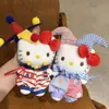 Nuevo Llavero de Peluche Hello Kitty de Moda DIY Estilo High Street Disfraz de Payaso Súper Lindo Accesorio para Bolso