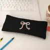Nueva Bolsa de Lápices con Lazo de Alta Apariencia Ins de Gran Capacidad para Niña Bolsa de Papelería Bolsa de Almacenamiento para Estudiante Bolsa de Cosméticos