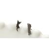 Aretes Asimétricos de Moda Personalidad Nicho Acero Inoxidable Dibujos Animados Lindo Animal Gato Aretes para Mujer Punto Venta al Mayoreo