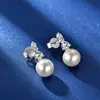 Pendientes de Perla de Plata de Ley S925 de Amazon para Mujer, Estilo de Lujo Ligero de Moda, Pendientes Elegantes con Diseño Único, Venta al por Mayor para Exportación