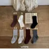 Calcetines infantiles de algodón peinado color randy vintage de otoño suministrados directamente, calcetines infantiles sin costuras color tierra estilo coreano