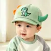 Boné de Beisebol Infantil de Malha com Aba Macia para Primavera e Outono Super Fofo de Dinossauro para Meninos e Meninas
