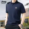 JEEP SPIRIT Camiseta de Manga Curta Jeep Masculina Gola Polo Top Verão Business Casual plus size Camiseta de Meia Manga