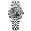Reloj Laojia Datejust Esfera con Diamantes para Hombre Automático Mecánico Completo Luminoso Resistente al Agua Correa de Acero Inoxidable Reloj de Lujo