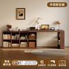 Escritorio Doble de Madera Maciza Mesa de Estudio para Adultos en Casa Mesa Larga para Dormitorio Armario de Almacenamiento Mesa de Ordenador Retráctil Integrada