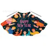 Capas Estampadas de Año Nuevo Felices Hechas a Medida de Fábrica Europeas y Americanas para Niños Pequeños y Jóvenes para Fiestas