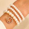 Pulsera de Perlas de Moda Transfronteriza Femenina Diseño Nicho Ins Retro Multicapa Perla Flor Pulsera Pulsera Nicho