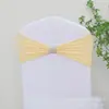 Funda para silla sin nudos, termoadhesiva, con lazo de flores y pedrería, con banda elástica y pedrería, ideal para bodas, eventos y comercio exterior.