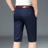 Pantalones Cortos Casuales de Seda de Hielo Delgada de Verano para Hombre, Corte Holgado, Pantalones de Cinco Puntos de Longitud Media Elásticos de Ultra Delgado de Alta Gama