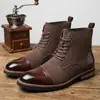 Botas altas estilo Martin para hombre transfronterizas, botas de moda estilo europeo y americano, botas de otoño e invierno para hombre, botas para hombre 28006