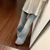 Chao Li tiene stock pantalones dobles largo microcampana jeans mujer otoño e invierno persona alta extra largos elástico adelgazantes no se pegan a las piernas pantalones herradura