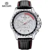 Dropshipping Relógio Masculino Megir Relógio Esportivo Falso Três Olhos Luminoso Relógio de Pulso Masculino 1010g Mostrador Grande