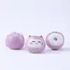 Gato de la Suerte Cerámico Colorido Gato Lindo de Cerámica Pintado Pulsera DIY Bolsa con Cuentas Decoración Llavero Colgante
