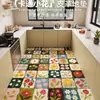 Alfombrilla de cocina de cuero pintada al óleo, engrosada, impermeable, ecológica, sin olor, antideslizante, fácil de mantener, alfombra con forma personalizada