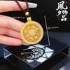Colar Pingente Bússola Oito Tesouros de Alta Qualidade, Ouro Imitado Ouro de Areia Vietnamita, Pingente Vazado com o Caractere para Fortuna, Novo Estilo Chinês
