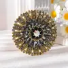 Broche Girassol Retrô Liga Alumínio Roupas Femininas Corsage Decorativo Inlaid com Strass Pino Fixo Acessórios