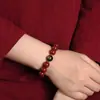 Pulseira Original de Cinábrio Mineral Igual da Douyin para Mulheres Pulseira de Contas de Transferência de Buda de Natal Ano Animal Presente para Homens