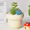 Atacado de fábrica vaso de cerâmica pequeno para flores recipiente redondo vaso para plantas suculentas cacto desktop cerâmica de diâmetro grande