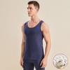 Chaleco Cálido de Lana y Seda para Hombre Ropa Interior sin Marcas Otoño e Invierno Ropa de Base Chaleco de Color Sólido de Terciopelo Fino Doble Cara