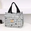 Bolsa de Bento Floral de Mano de Estilo Nuevo Simple de Comercio Exterior para Mujeres Moda Gran Capacidad Bolsa de Almuerzo Bolsa para Lonchera Bolso de Mano