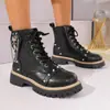 Botas Martin para Hombre con Bloques de Color y Suelas Gruesas, Botas de Media Caña que Aumentan la Altura, Nuevas Botas de Cuero Estilo Británico Otoño e Invierno, Moda Retro de Ropa de Trabajo