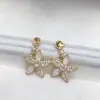 Joias Artesanais DIY Brincos de Pérola, Suportes de Brinco Vazios, Acessórios, Atacado Transfronteiriço, Flor Exquisita Microincrustada com Zircônia
