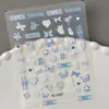 Adesivos de Arte para Unhas com Borboleta Verde Primavera em Relevo Tulipa Fresca 3D Xadrez Adesivos DIY para Unhas Estilo Sl