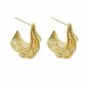 Pendientes Asimétricos Plegados Elegantes de Plata de Ley con Diseño de Aguja Niche Hoja Geométrica Lujo Accesible Pendientes Personalizados de Gama Alta